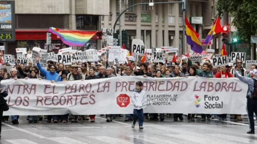 Protesta contra los recortes en Murcia