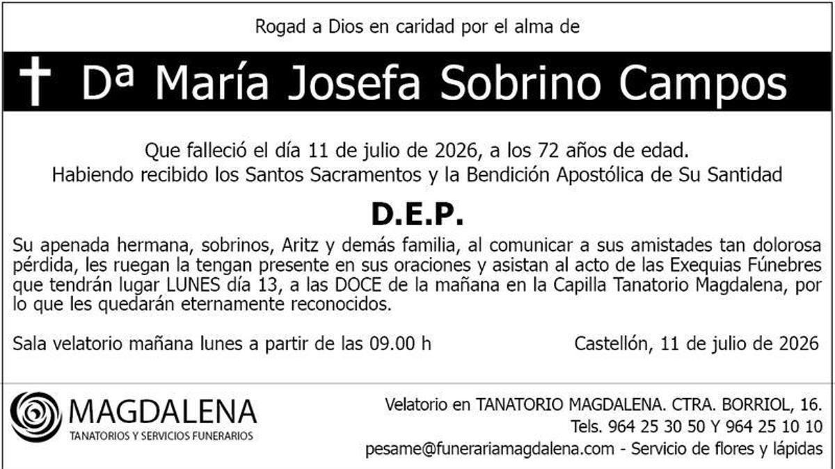 Dª María Josefa Sobrino Campos