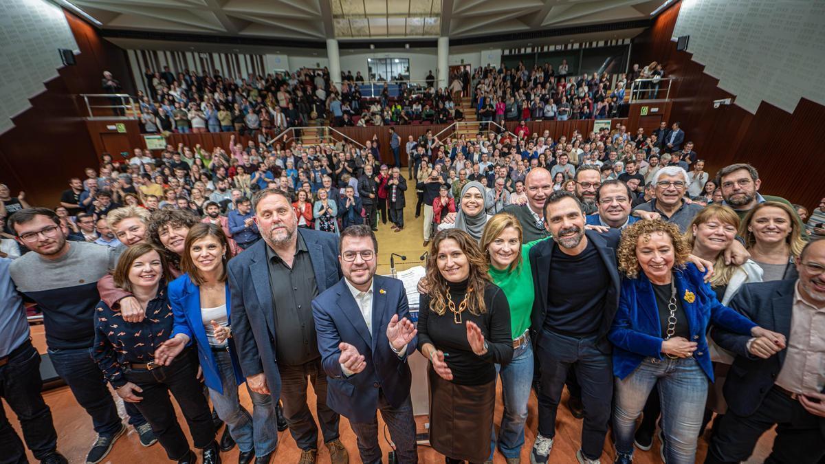 Imagen de un mitin de ERC antes de que el partido entrara en crisis.