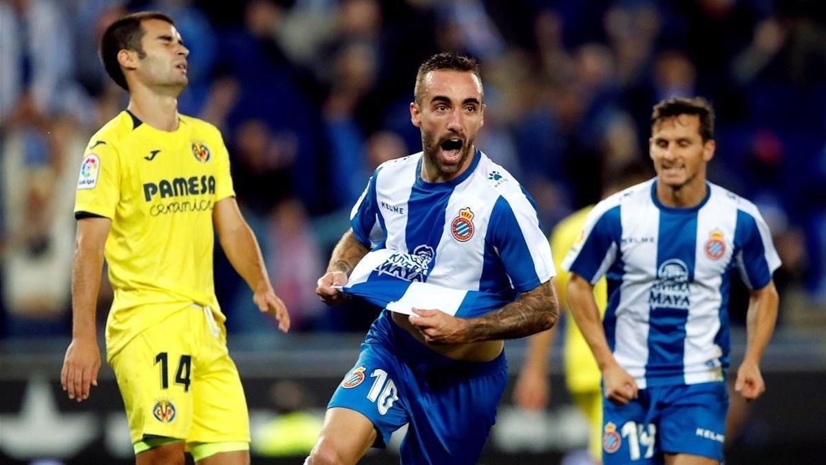 Darder celebra su gol ante el Villarreal.