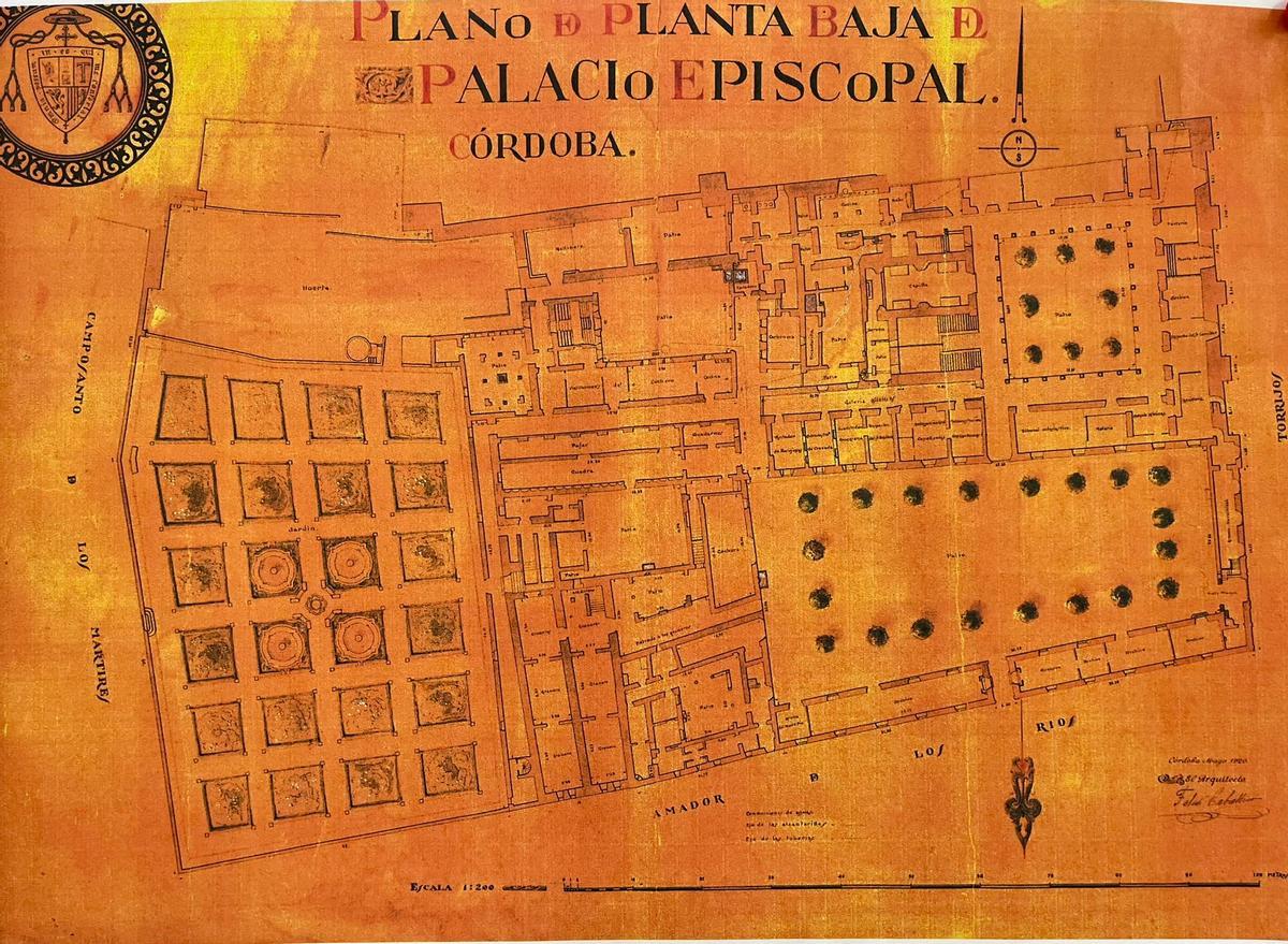 Plano del Palacio Episcopal a principios de siglo XX.