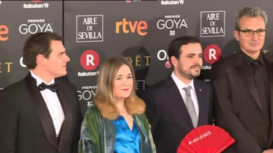 Rivera, Sánchez, Iglesias y Garzón, unidos en la alfombra roja de los Goya