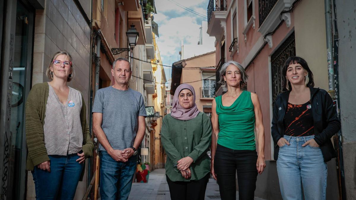 Silvia Tusón (ACPP), Julio Huerta (Fundació Horta Sud), Tamador Akel (PARC), Amaia Camacho e Irene Esteve (ACPP)