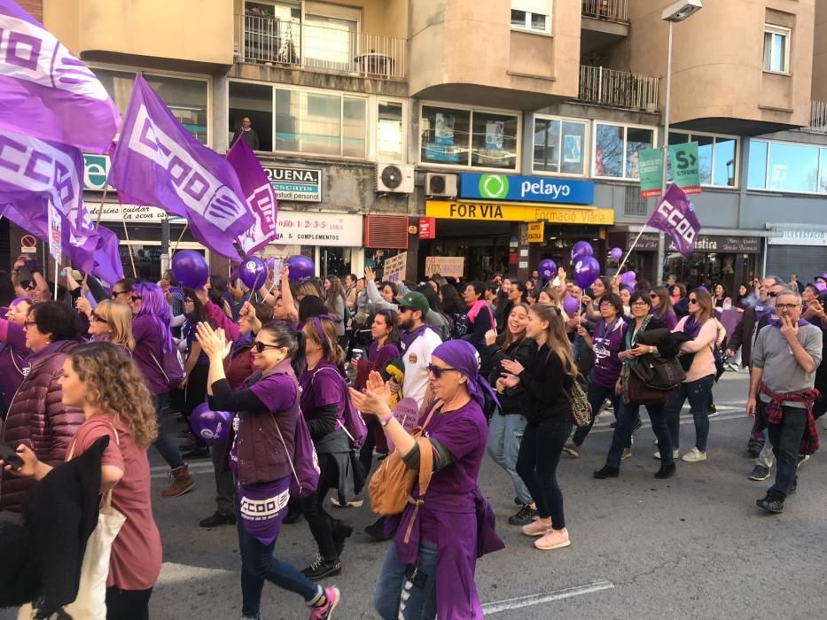 Manifestació sindical a Girona de la vaga del vuit de març