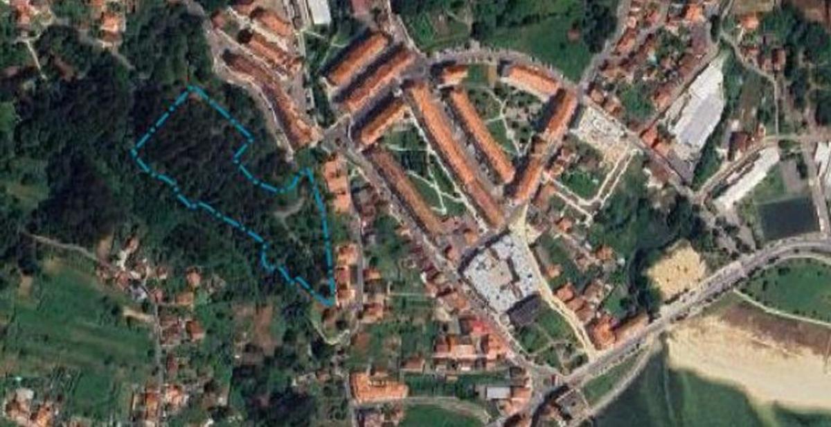 Vista aéra con la zona de la residencia delimitada,  la izquierda. | FDV