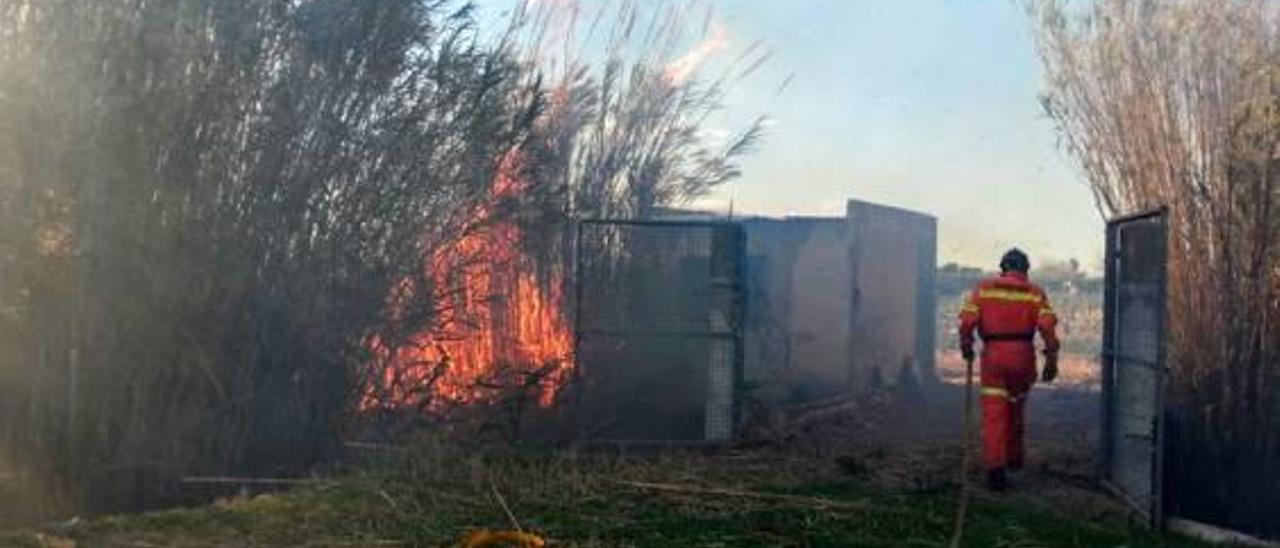 El décimo incendio registrado en Cullera quema un cañar