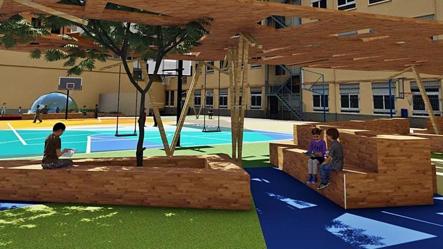 La Escuela de Arte de Zamora convierte el patio del colegio Amor de Dios en un espacio inclusivo