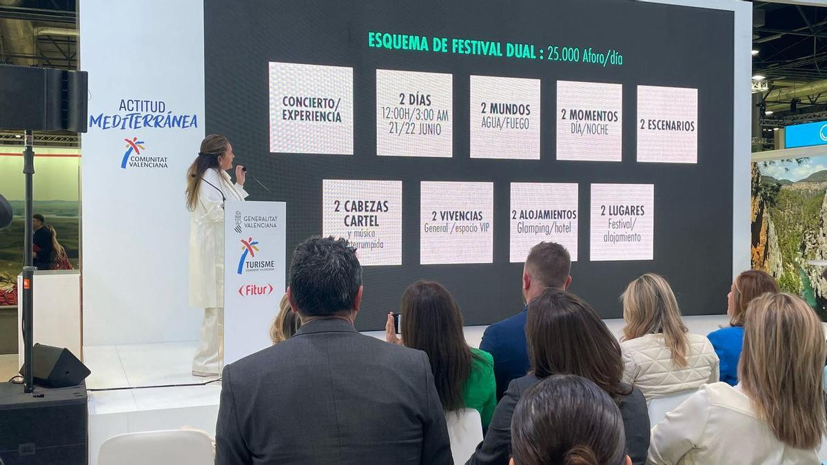 La creadora y presidenta de Starlite durante la presentación del festival en Fitur