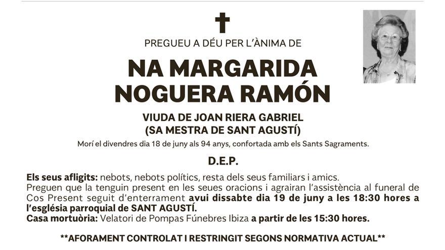 Esquela Margadida Noguera Ramón