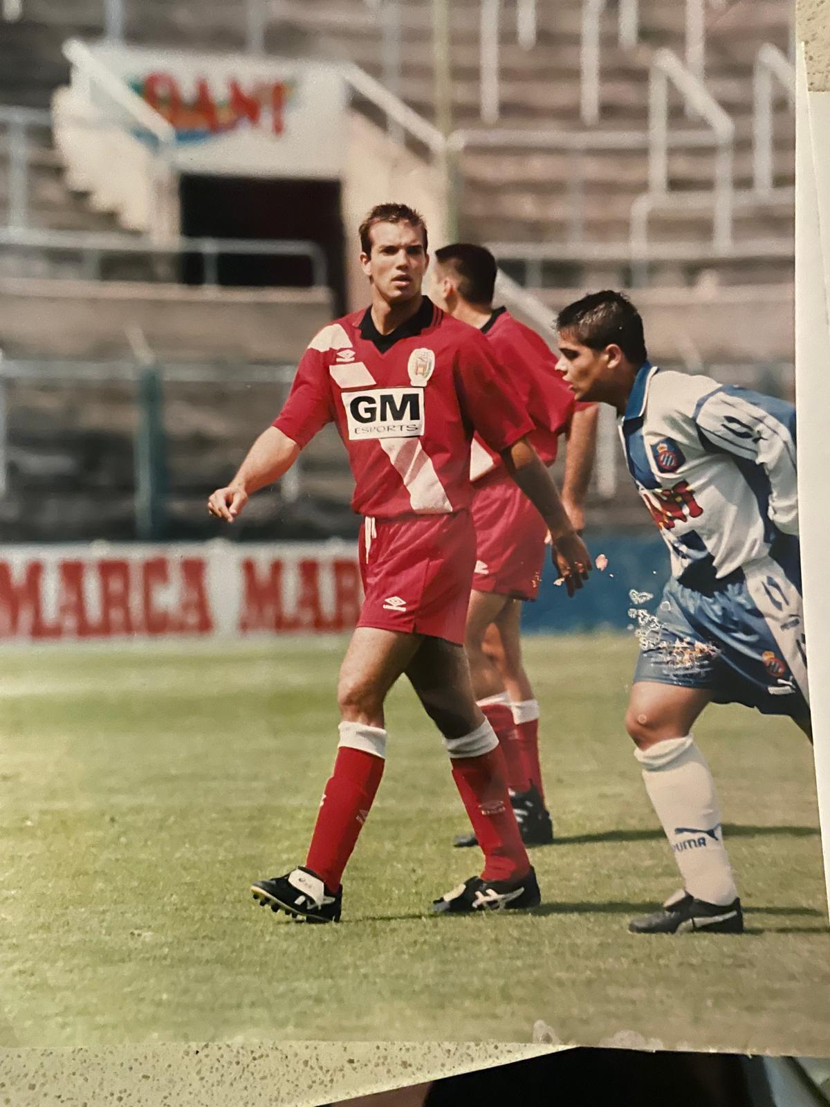 Blanquera, durant un partit amb l'Hospitalet a Sarrià contra l'Espanyol B el 1997