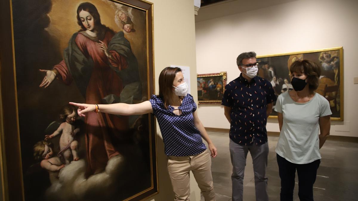 Presentación del cuadro restaurado de la Inmaculada Concepción en el Museo de Bellas Artes.