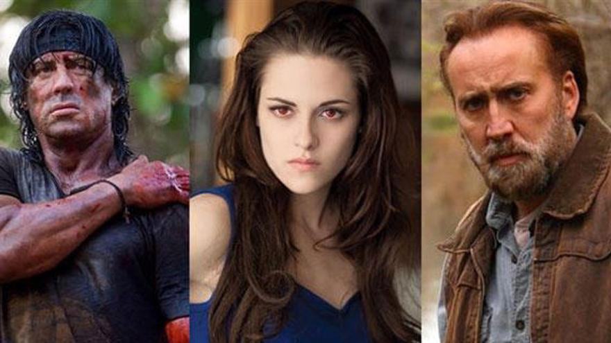 Sylvester Stallone, Kristen Stewart y Nicolas Cage.