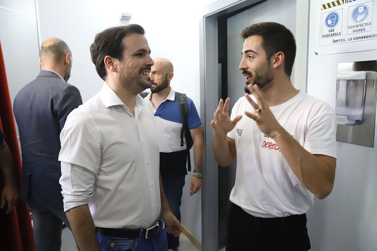 Alberto Garzón en la jornada electoral de Por Andalucía en Córdoba