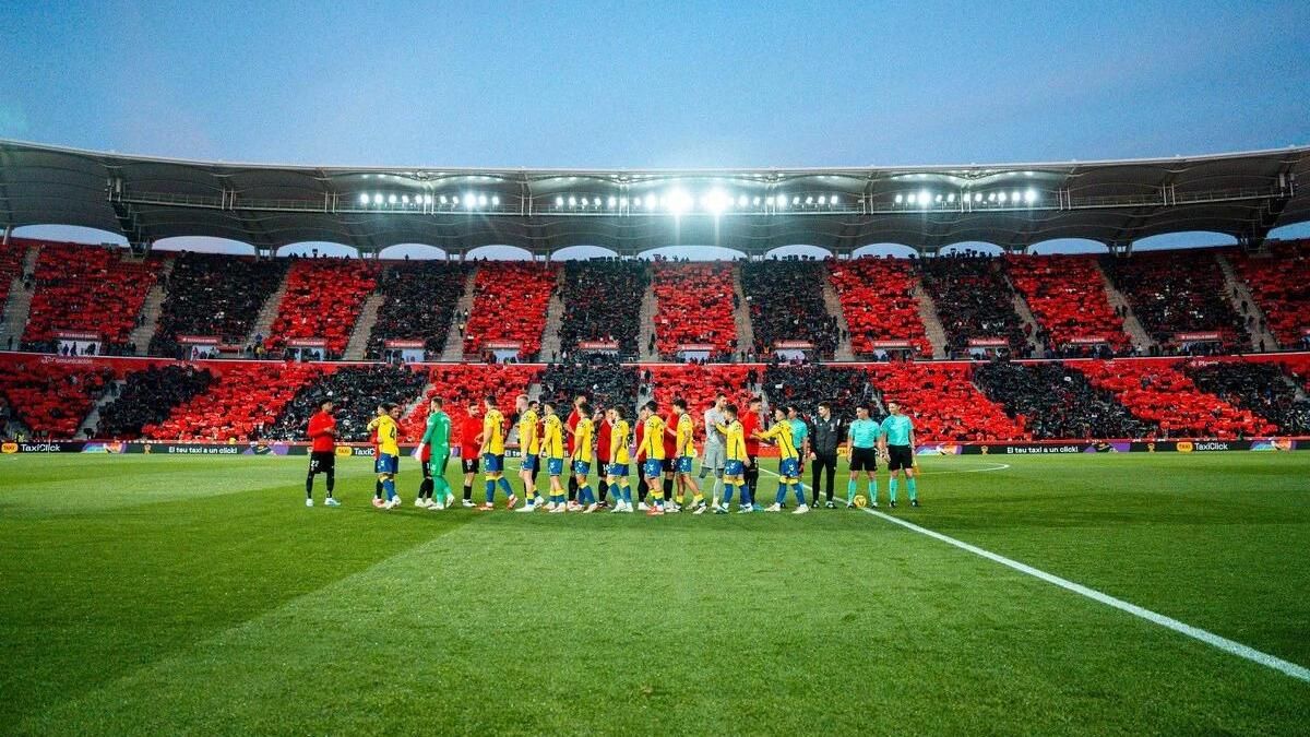 Imagen del partido entre el Mallorca y Las Palmas.