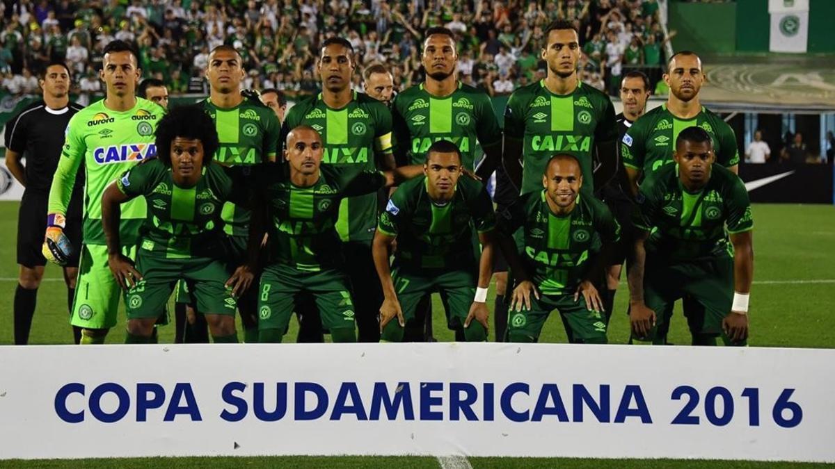 La alineación del Chapecoense que se enfrentó al San Lorenzo en las semifinales de la Copa Sudamericana, hace seis días.