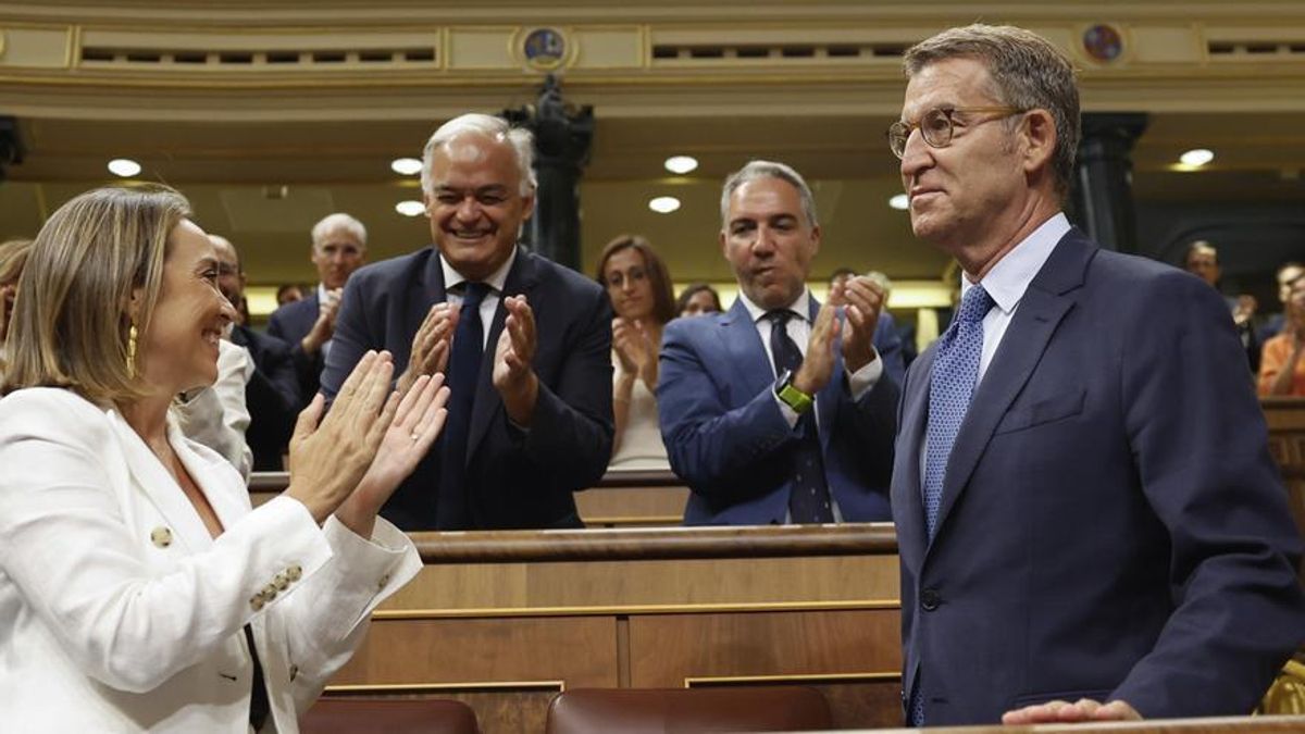 Feijóo, en el Congreso, en el día de su constitución.