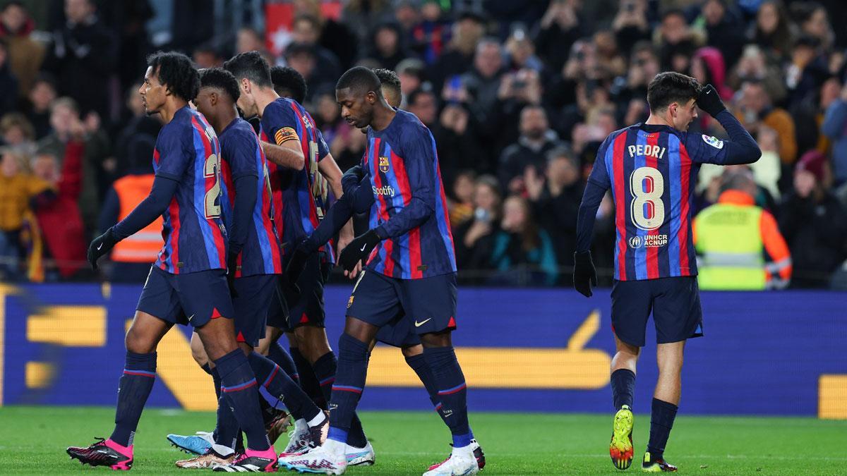 Pedri celebrando su gol ante el Getafe