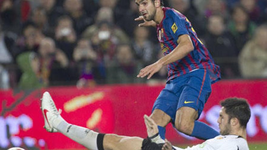 Martín Montoya, en un encuentro contra el Valencia.