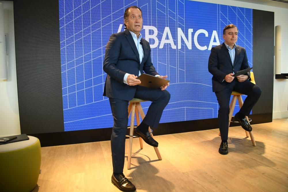 Escotet en la sede central de Abanca en A Coruña