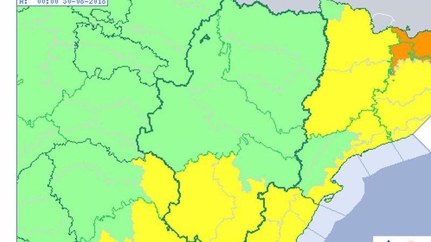 Mañana riesgo de chubascos, localmente fuertes, en la Ibérica turolense