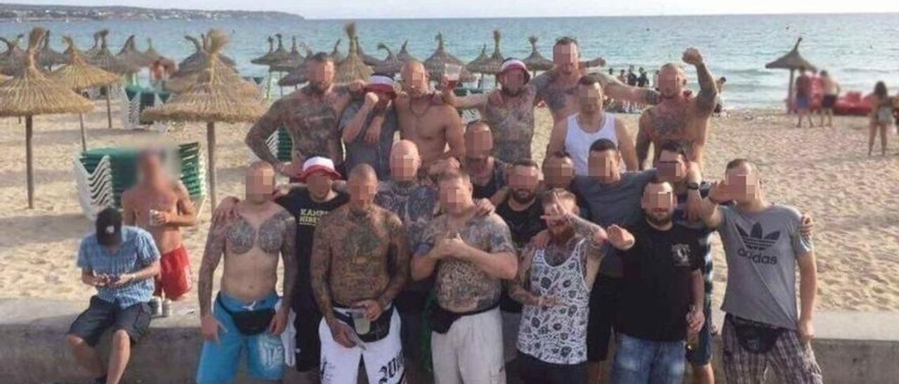 Los Hammerskin, el grupo neonazi más peligroso del mundo, en una imagen en Mallorca.
