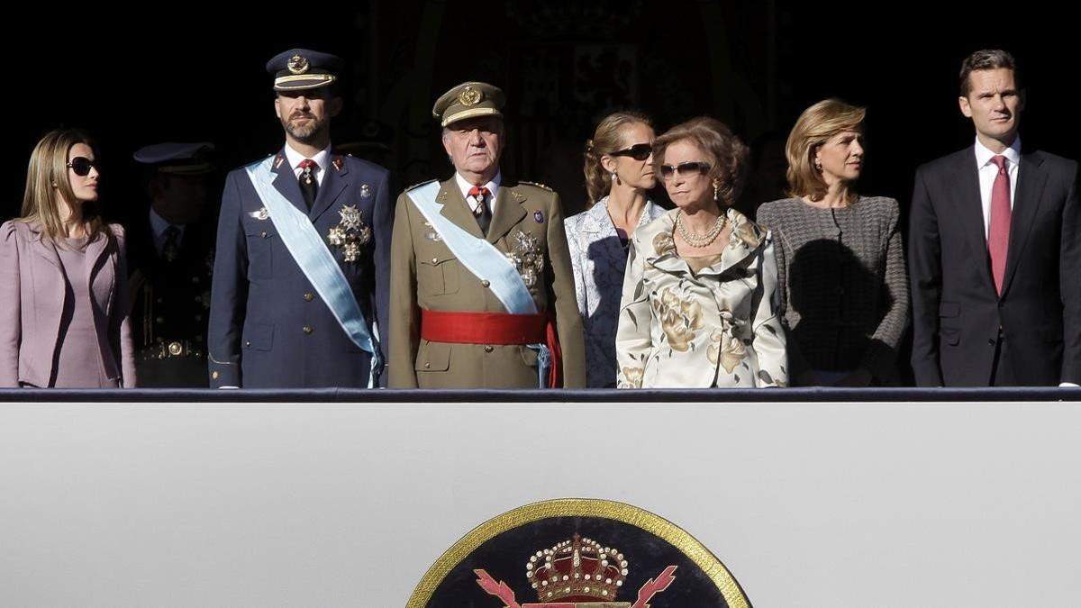 La famliia real española, en el desfile militar de la HIspanidad del 2009