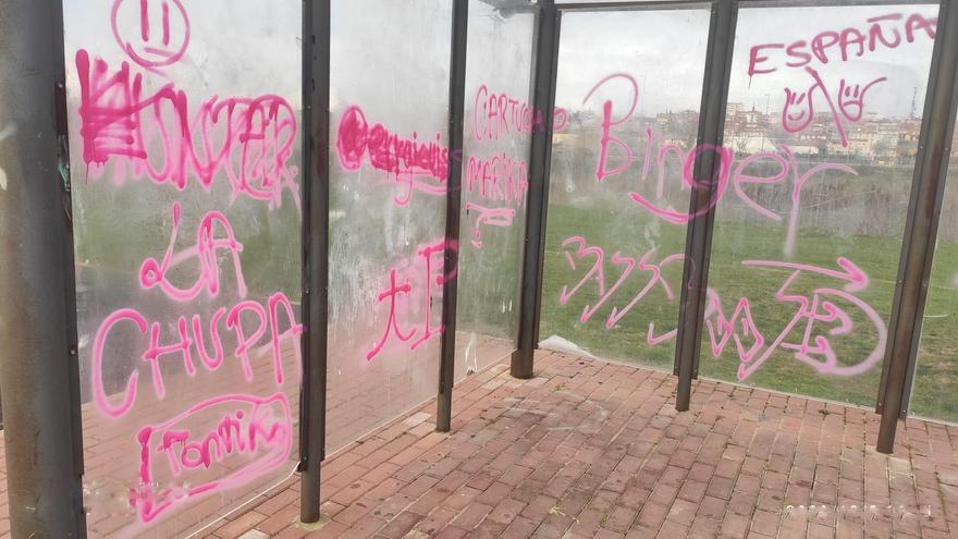 El Ayuntamiento de Benavente pide que cesen las pintadas en las mamparas de espacios municipales