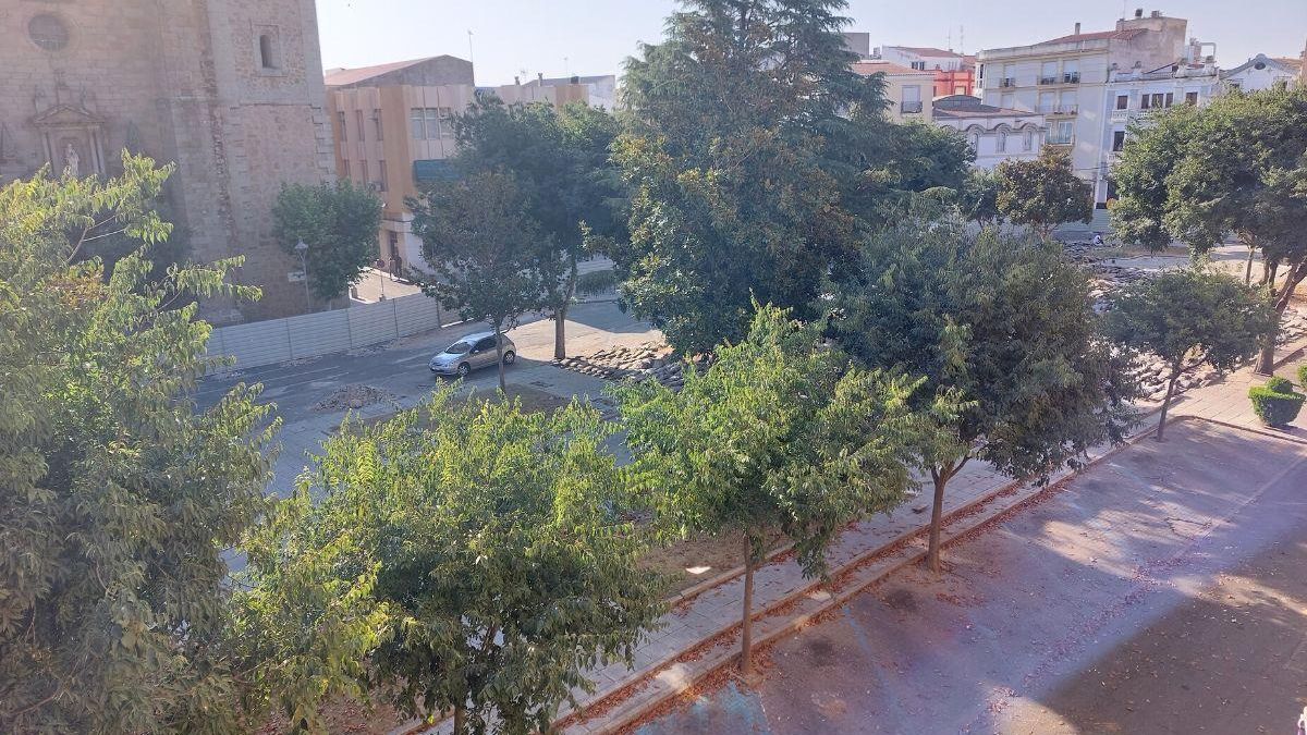 Estado actual de las obras de la plaza de España de Don Benito