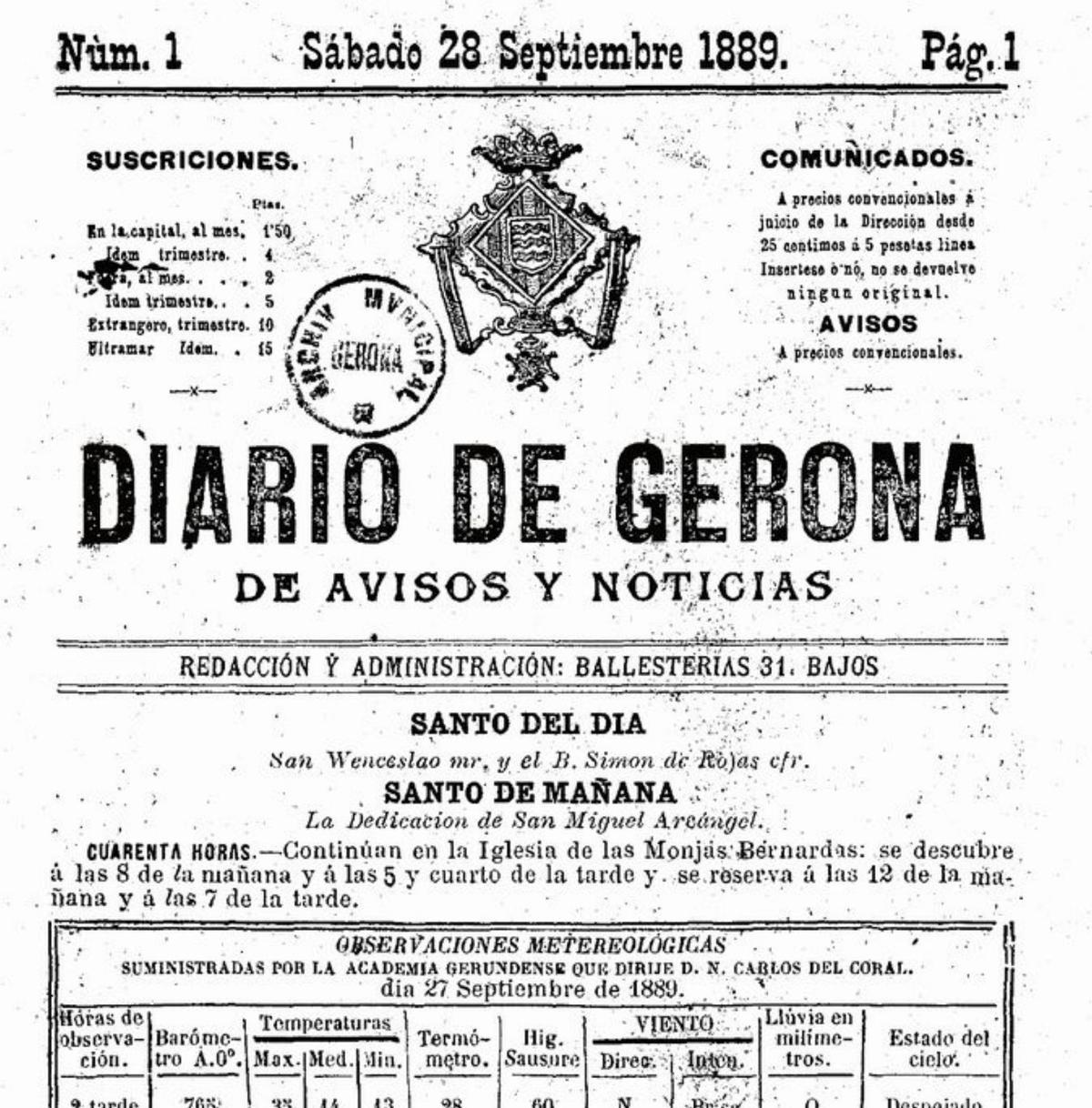 Diari de Girona, 135 anys d’història i sis milions de dècims