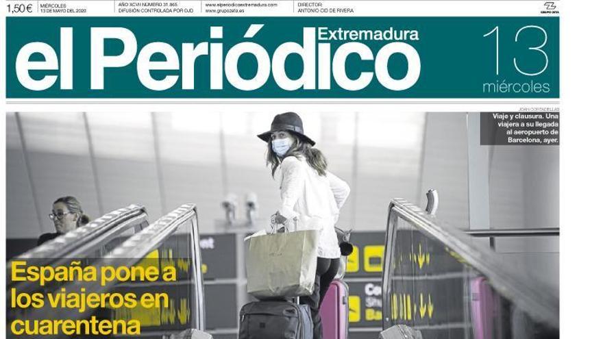 Esta es la portada de EL PERIÓDICO EXTREMADURA correspondiente al día 13 de mayo del 2020