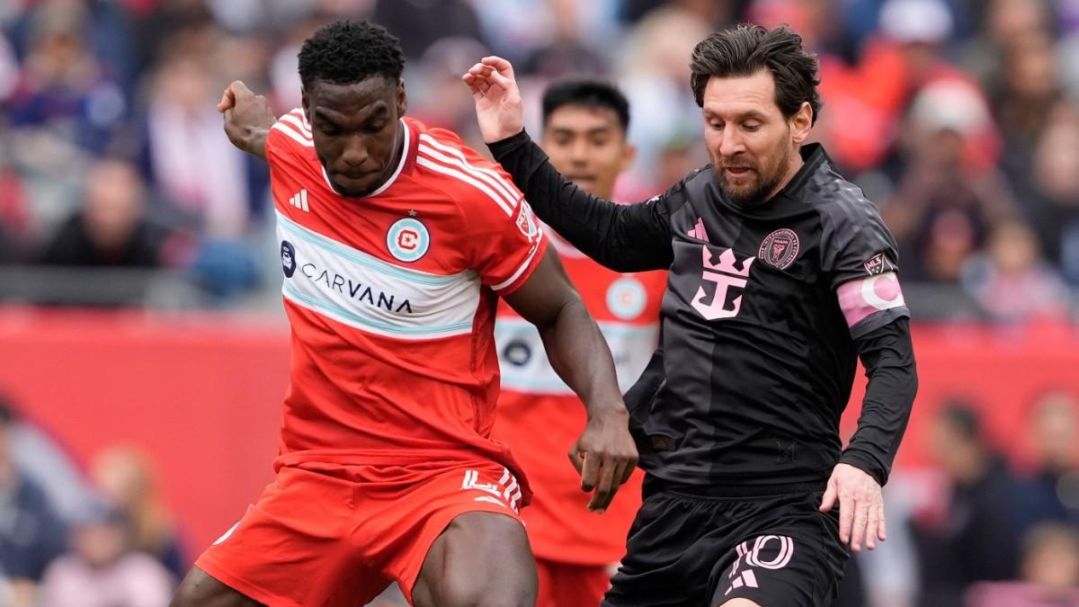 Leo Messi, del Inter Miami, en el partido ante Chicago Fire