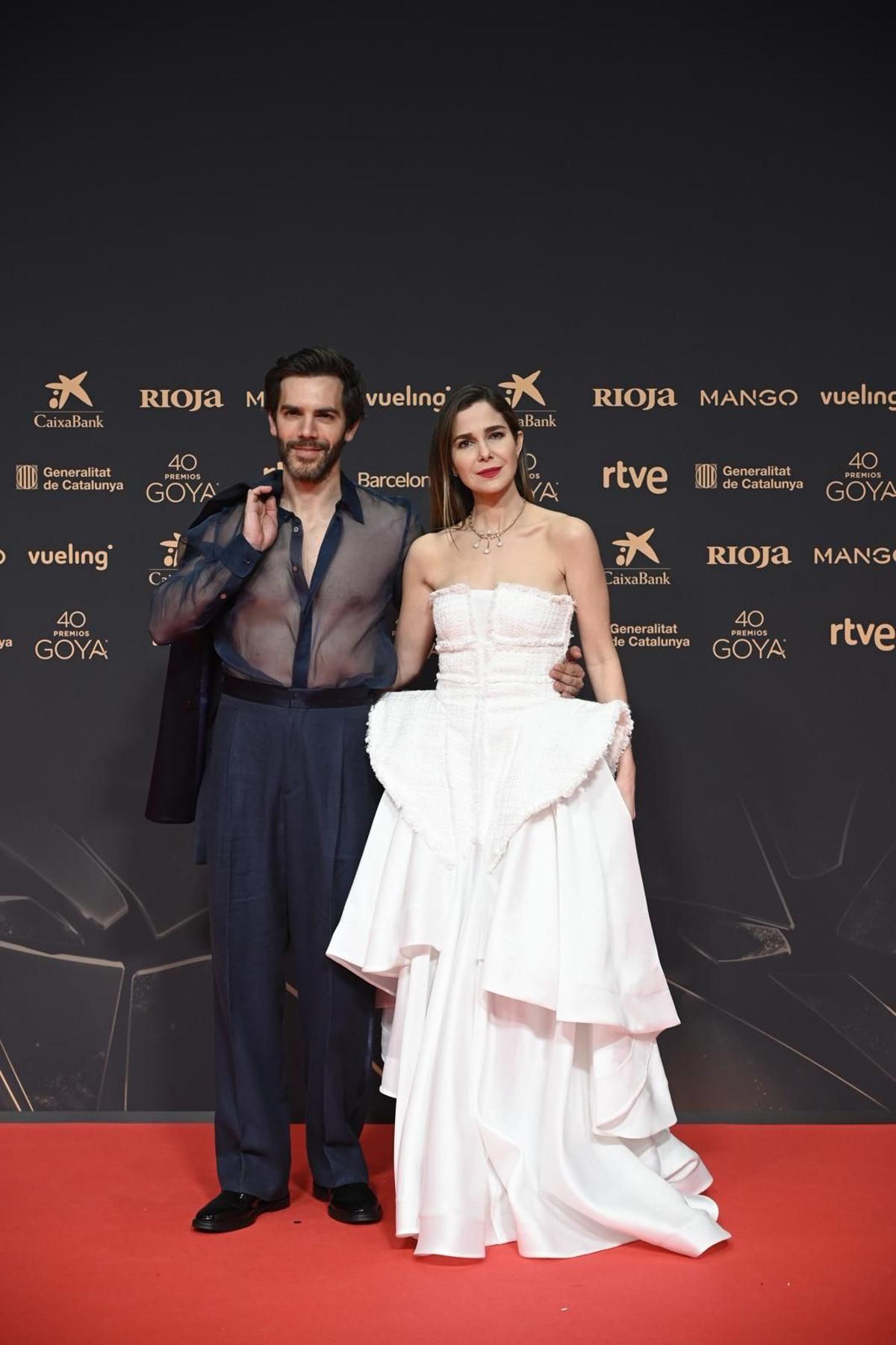 La pareja de actores Marc Clotet y Natalia Sánchez, en los Goya de Barcelona.