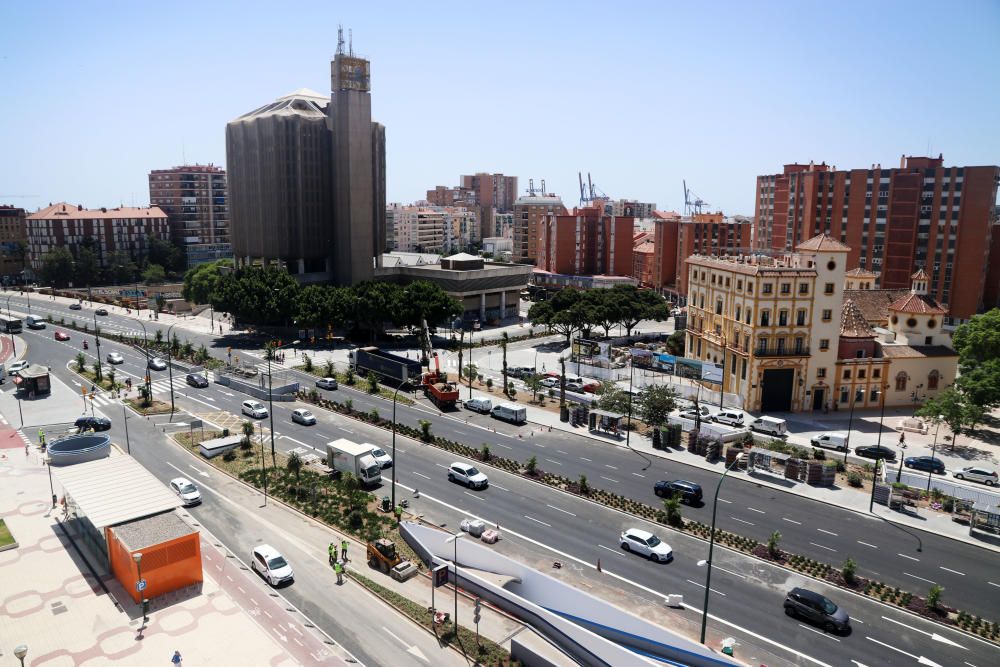 La avenida de Andalucía queda libre de las obras del metro de Málaga tras diez años.