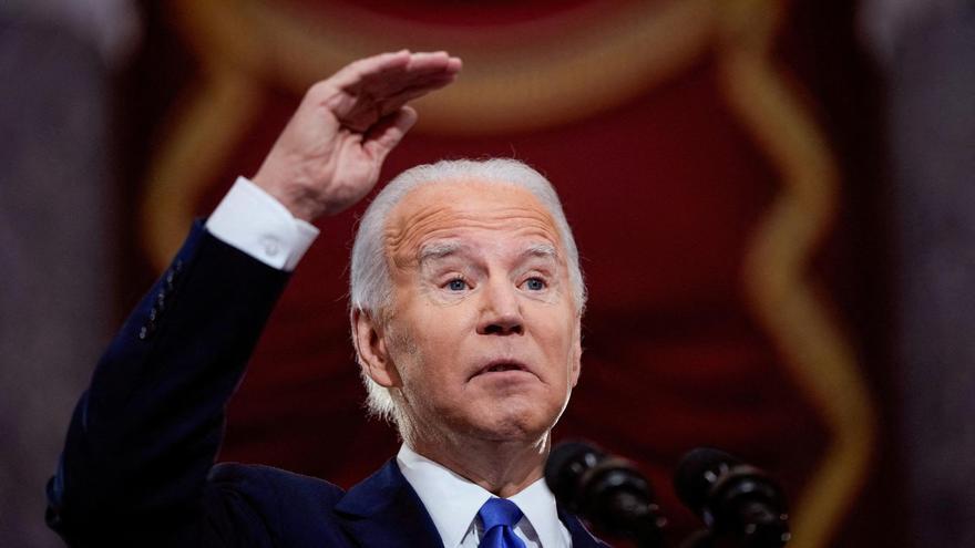 El presidente de EEUU, Joe Biden, durante su intervención de este jueves con motivo del primer aniversario del asalto al Capitolio.