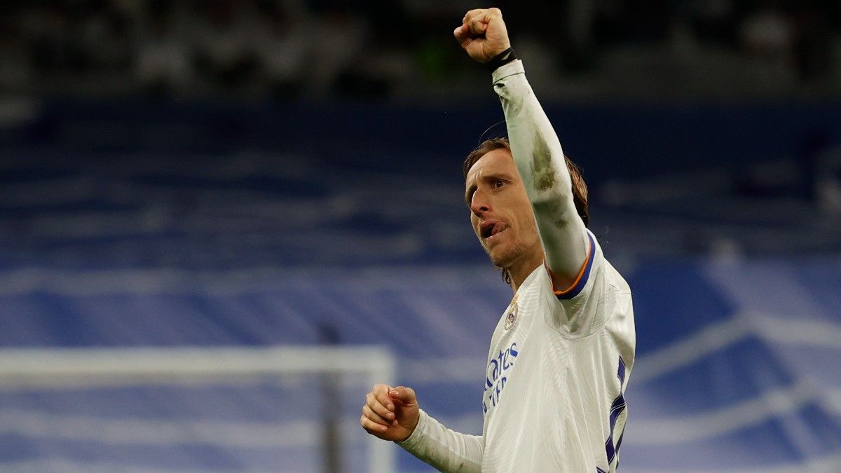 Luka Modric celebra el pase a las semifinales de la Champions