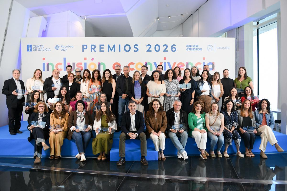 Entrega de premios Tolerancia cero fronte ao acoso escolar, ConVivimos e Boas prácticas de educación inclusiva este martes en Santiago.