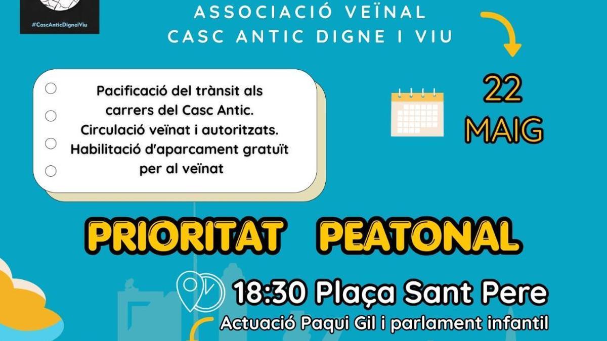 Cartel de la "Passejada" en el casco antiguo de Xàtiva.