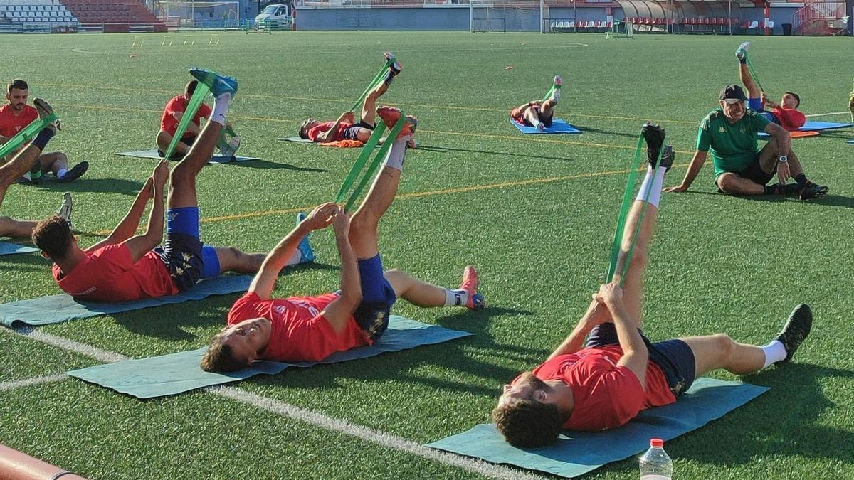 Sesión de recuperación tras el partido del fin de semana.