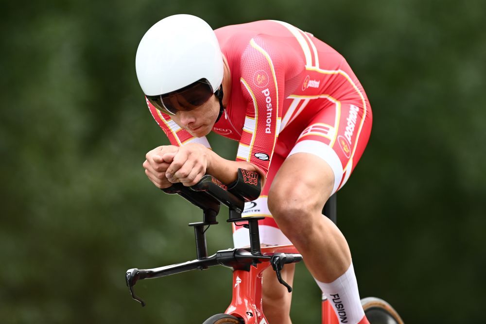 El ciclista danés Johan Price-Petjersen durante el campeonato del mundo contrarreloj sub'23 de Flandes, en el que ganó el oro.