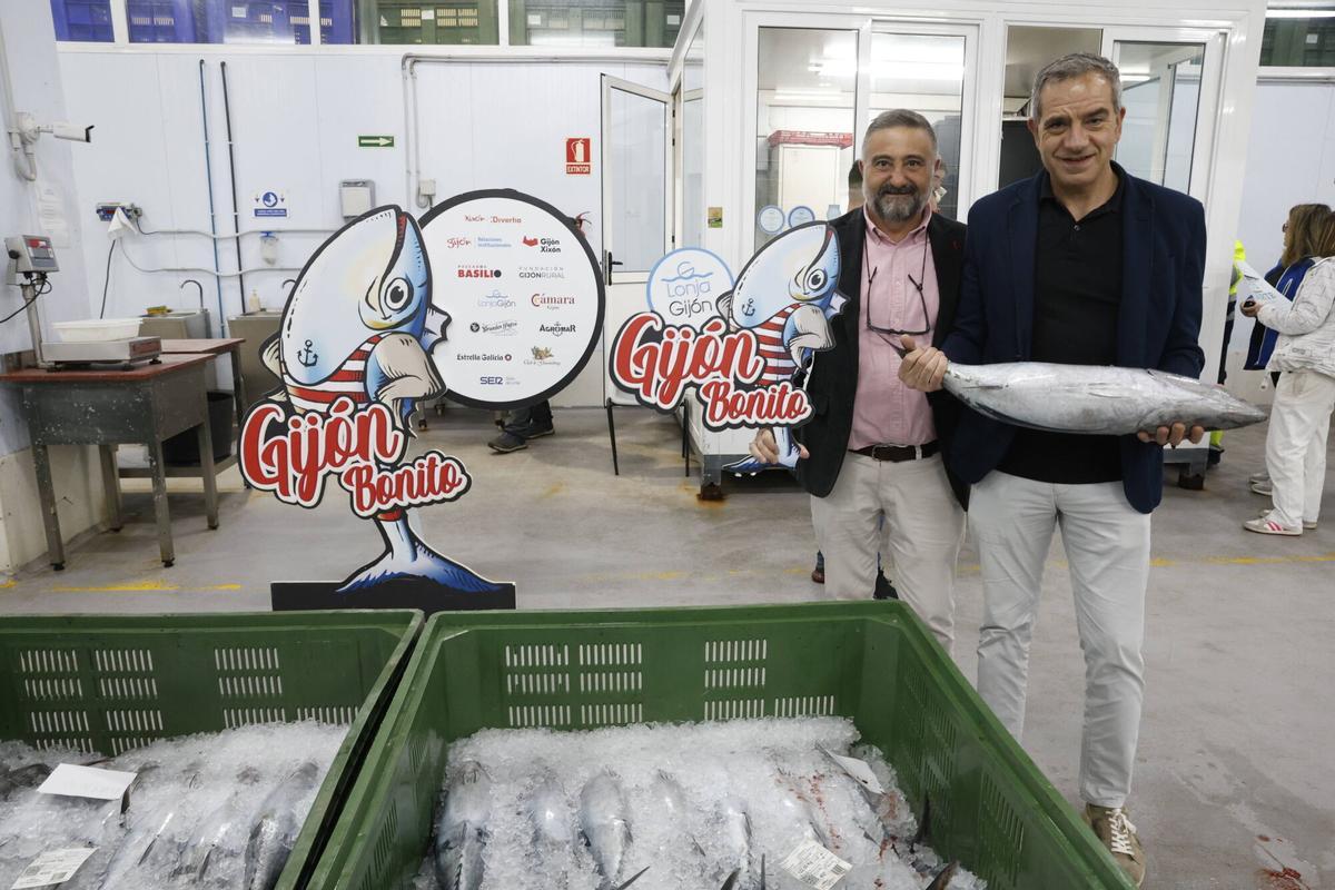 EN IMÁGENES: El primer bonito de la temporada ya está en Gijón: 2.217 kilos de "pescado del Cantábrico y de gran calidad"