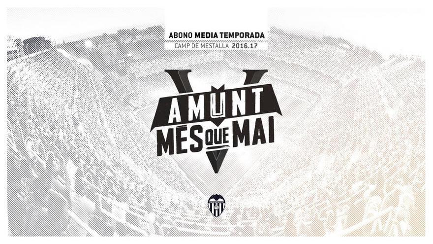 Cartel de la campaña de abonos semestrales del Valencia CF.