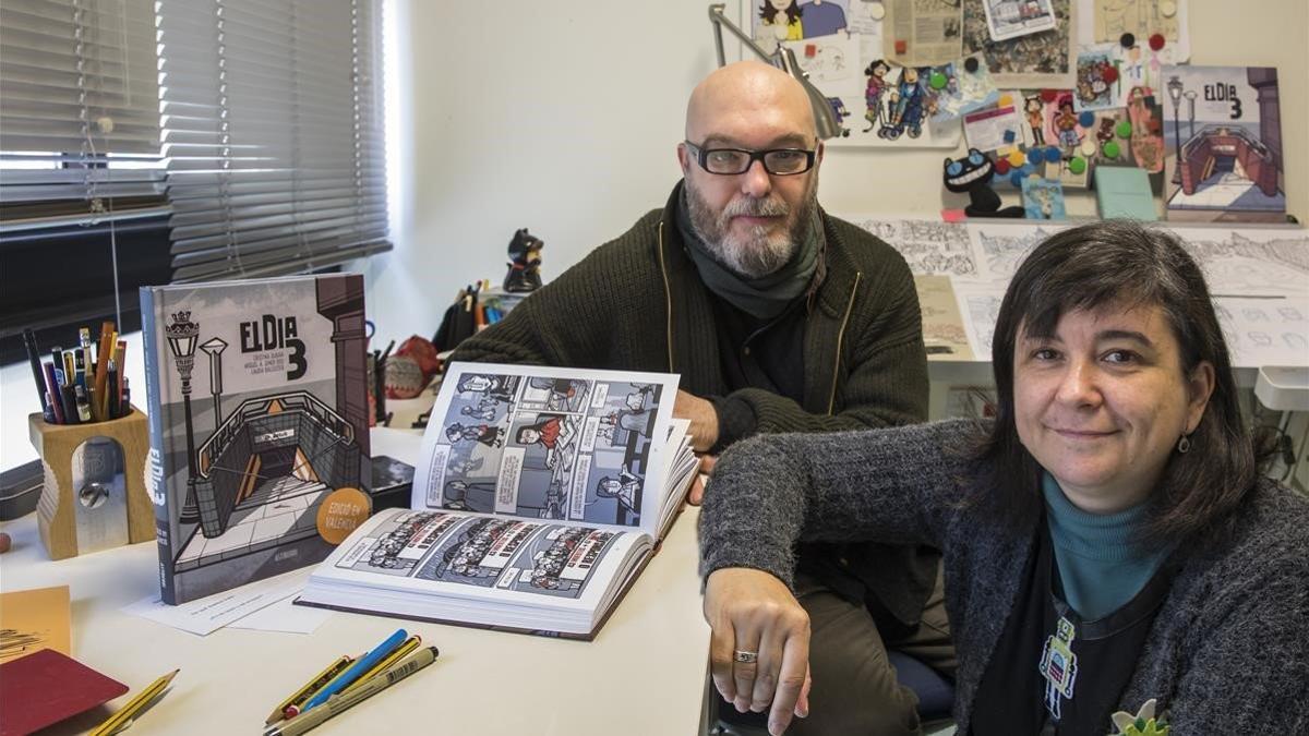 Miguel Ángel Giner y Cristina Durán, en su estudio de València, el año pasado.