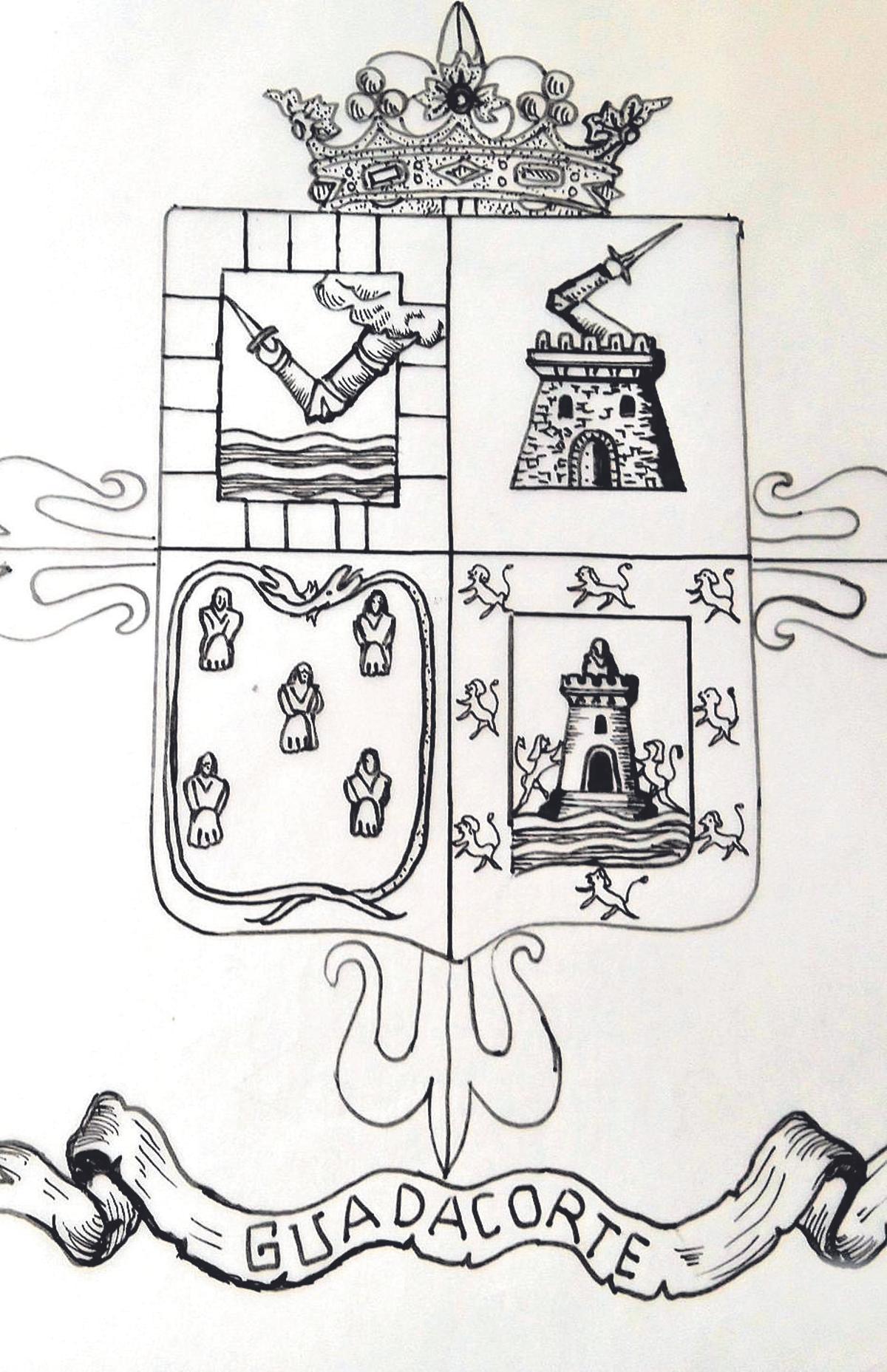 Dibujo de las armas del marquesado de Guadacorte.