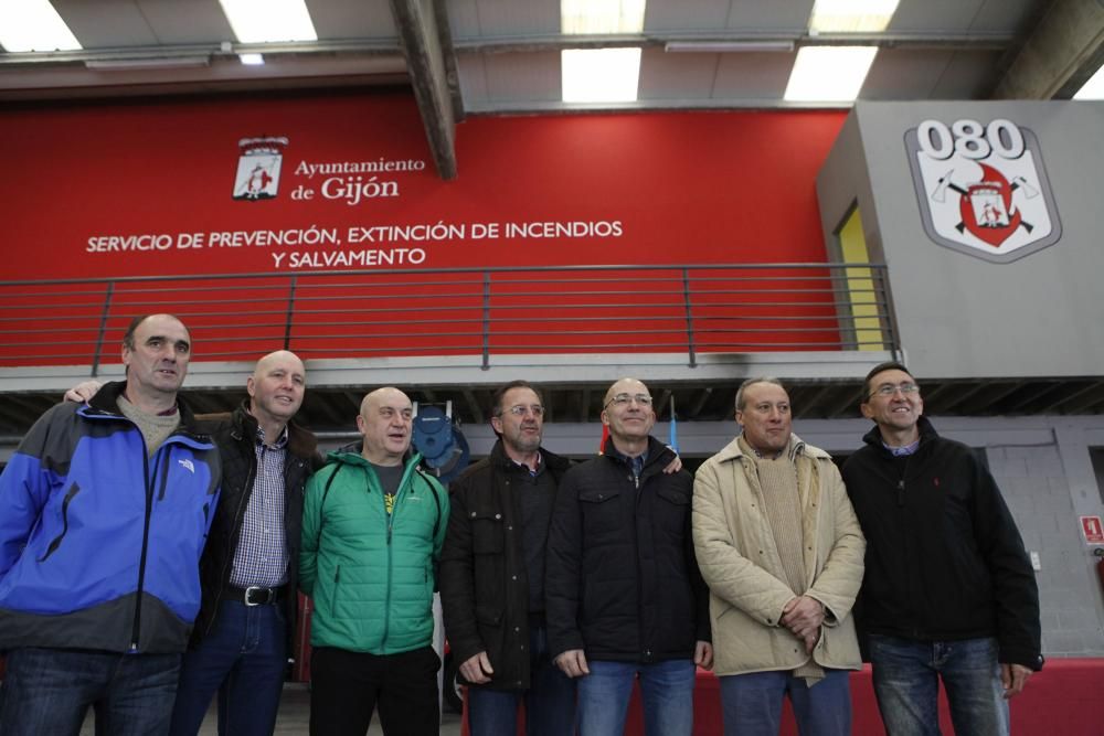 Acto del día del patrono de los bomberos en el Parque de Gijón