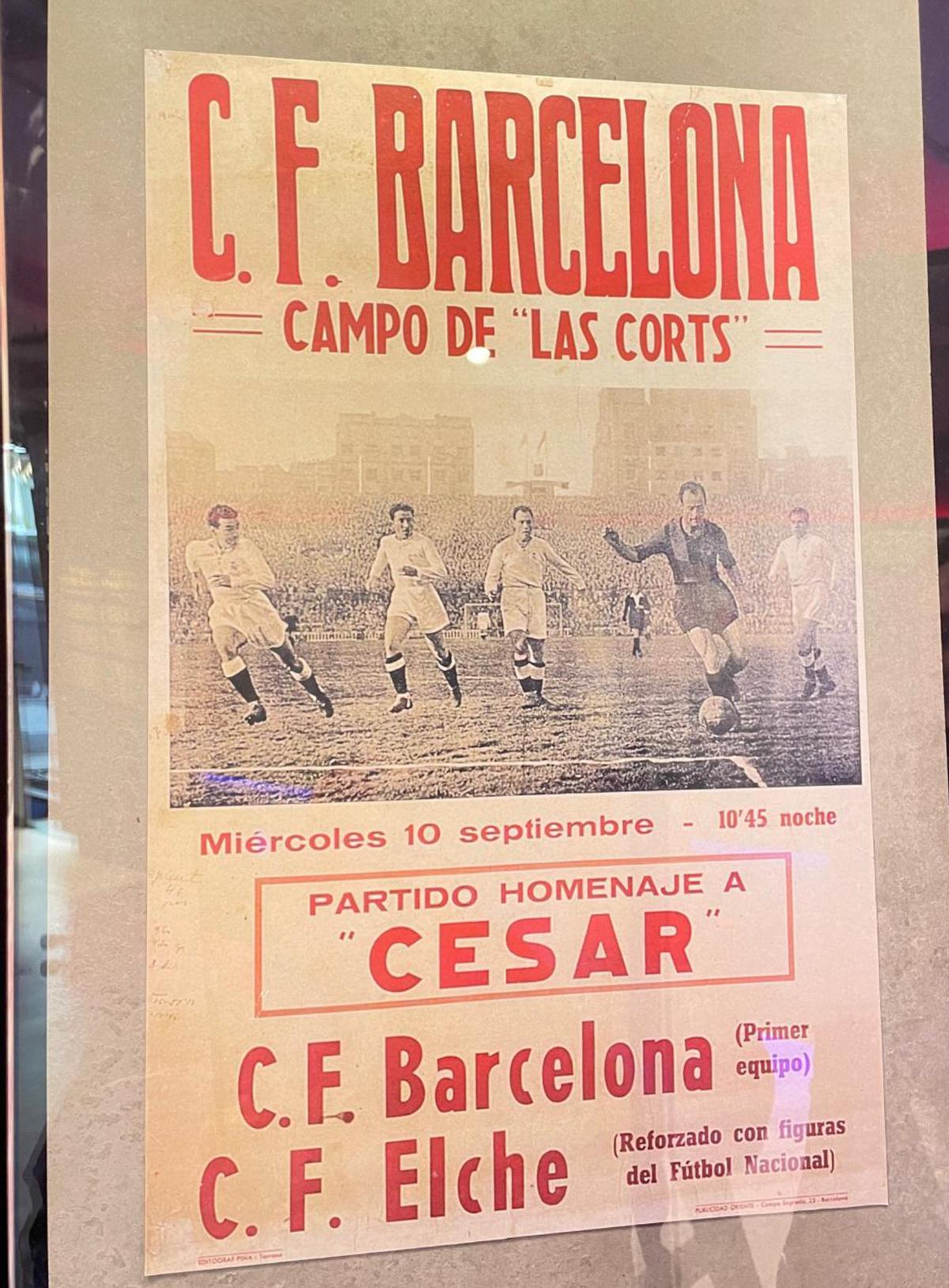 Cartel del partido histórico entre el FC Barcelona y el Elche CF.