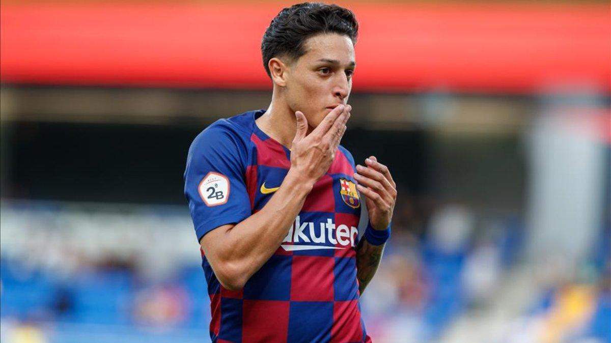 Kike Saverio celebra el gol marcado el pasado sábado al Orihuela, el segundo esta temporada