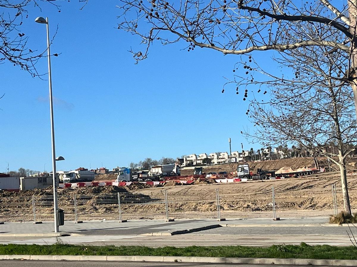 Obras en el trazado de Madring, a la altura de la Ciudad Deportiva Real Madrid.