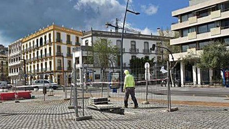 Las obras del tanque de tormentas del puerto de Vila permanecen paralizadas.