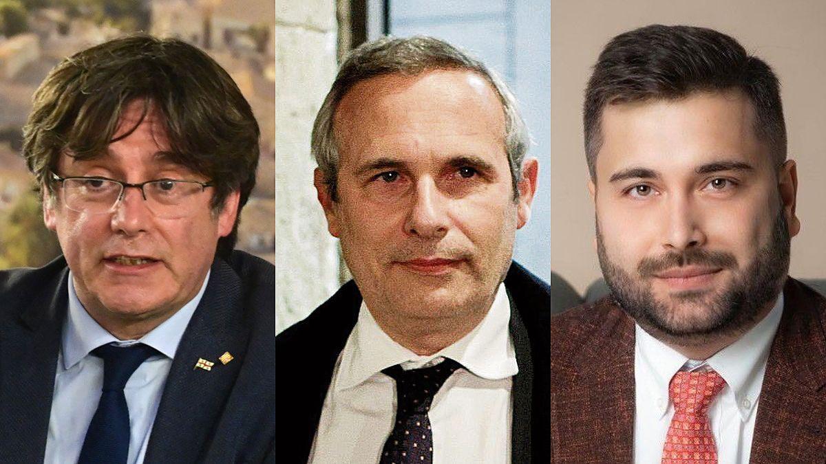 Carles Puigdemont, Josep Lluís Alay y Alexander Dmitrenko.