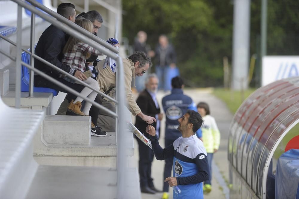 Sesión del Dépor antes del duelo ante el Getafe